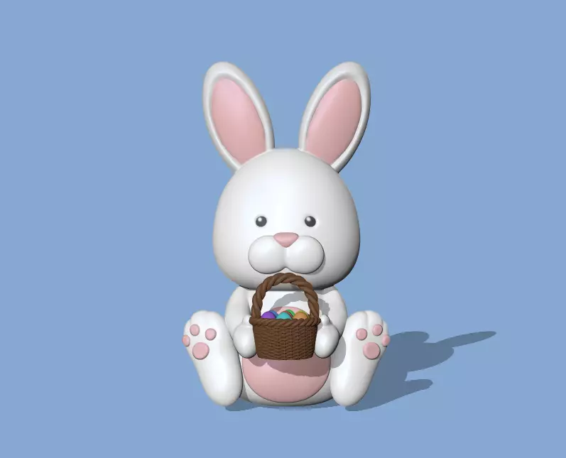 Bunny  Basket 3D print model_0