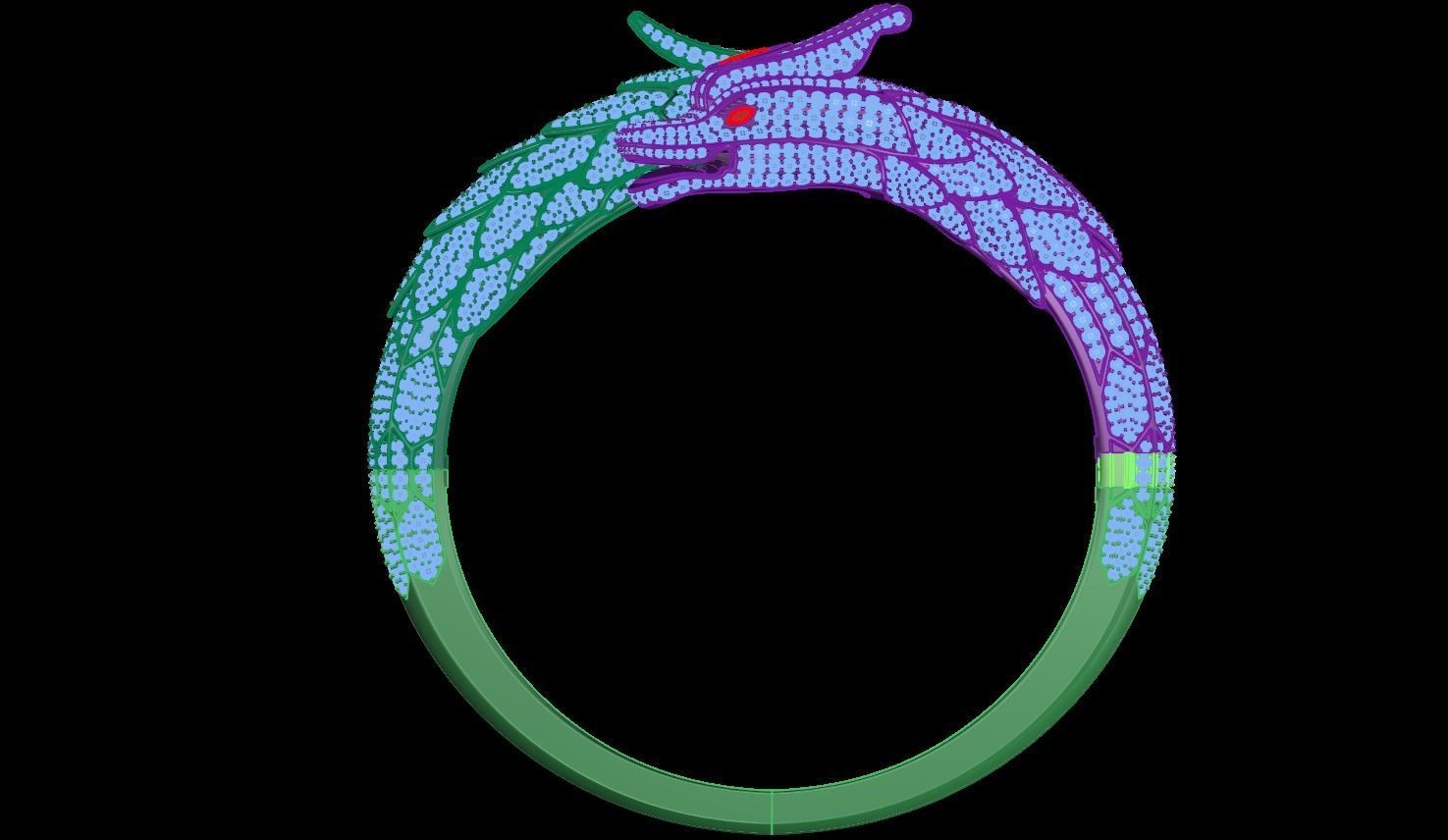 dragon bangle bracelet 3D print model_3