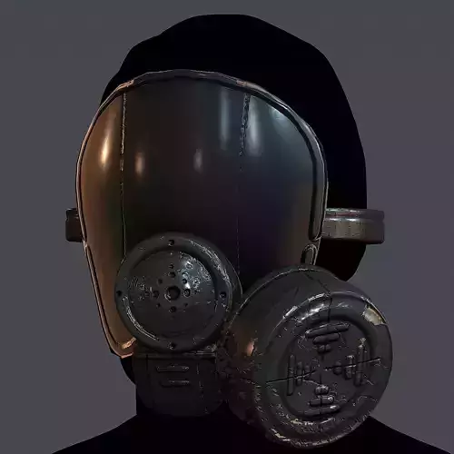 Gas mask helmet 3d model scifi Low-poly 