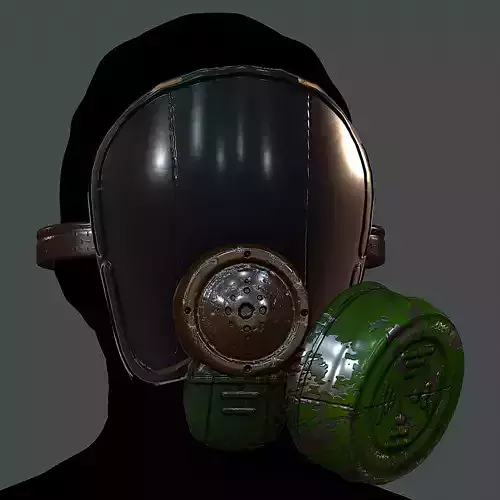 Gas mask helmet 3d model scifi Low-poly 
