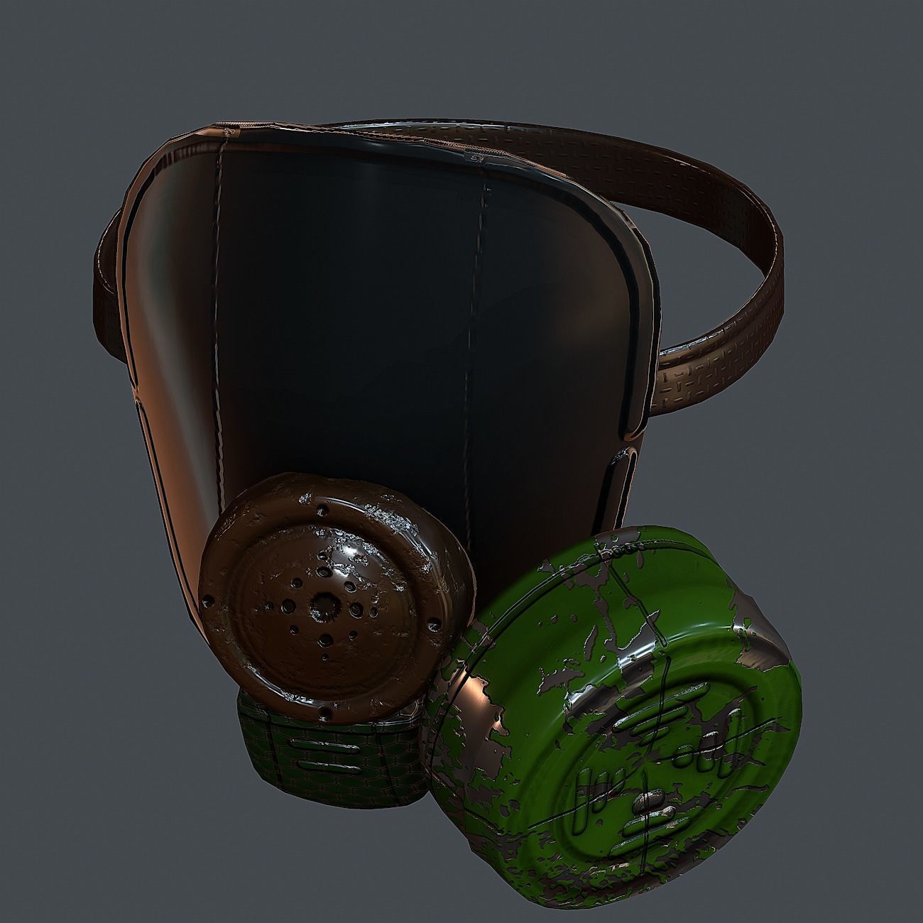 Gas mask helmet 3d model scifi Low-poly  Low-poly 3D model_5