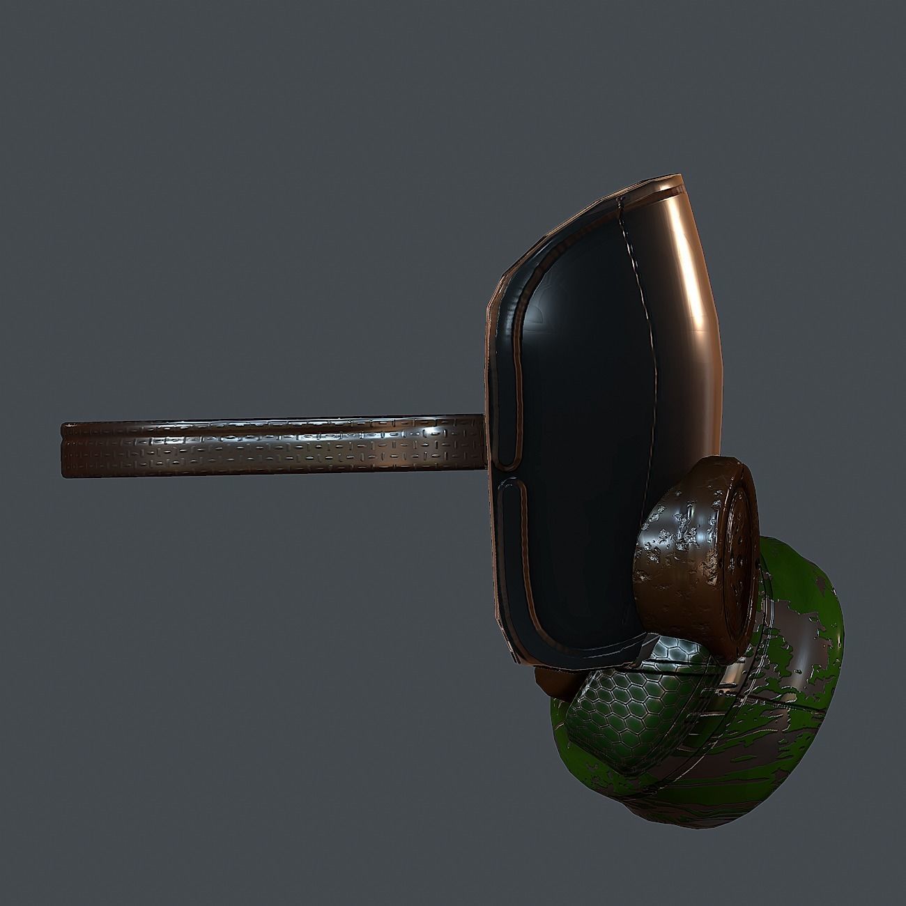 Gas mask helmet 3d model scifi Low-poly  Low-poly 3D model_3