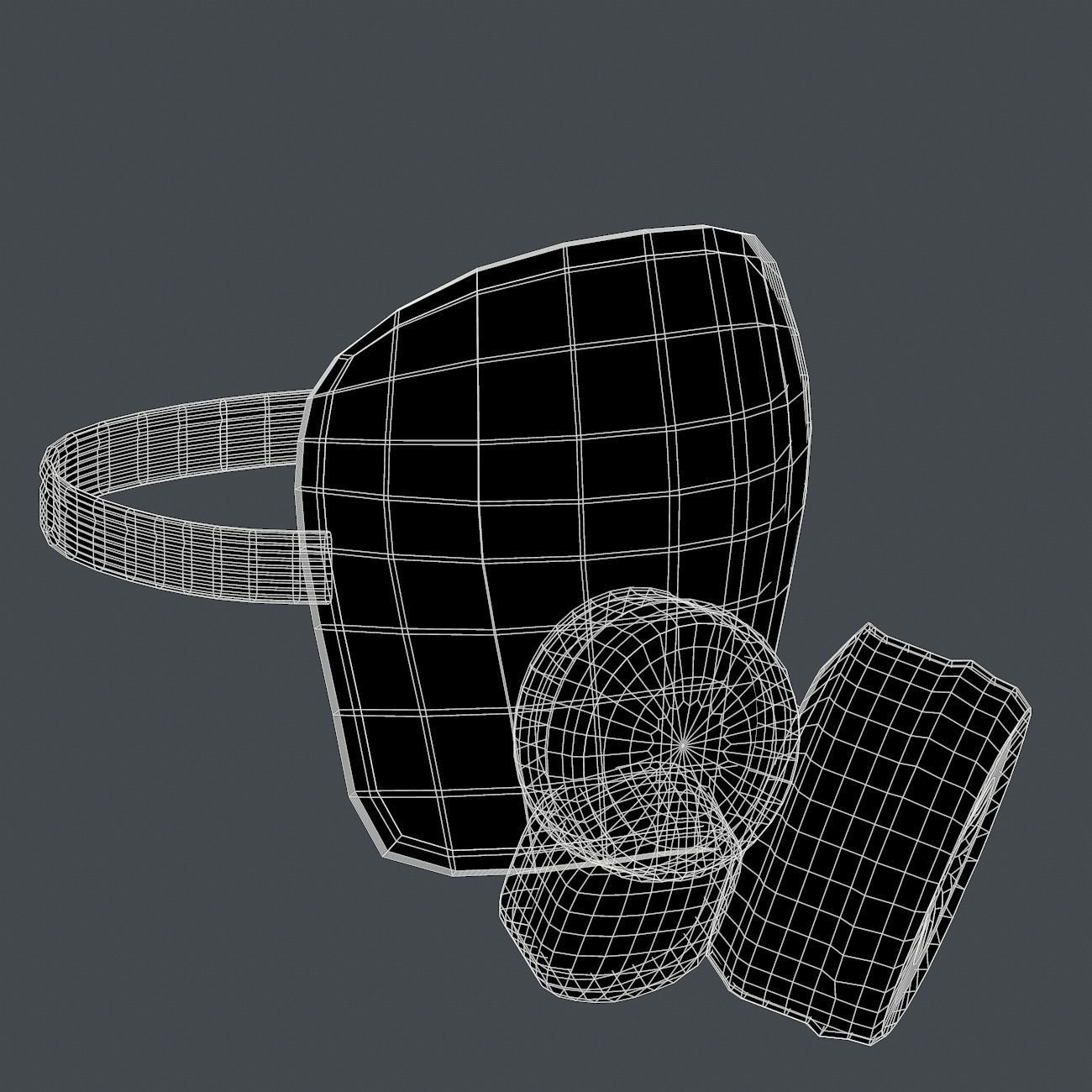 Gas mask helmet 3d model scifi Low-poly  Low-poly 3D model_7