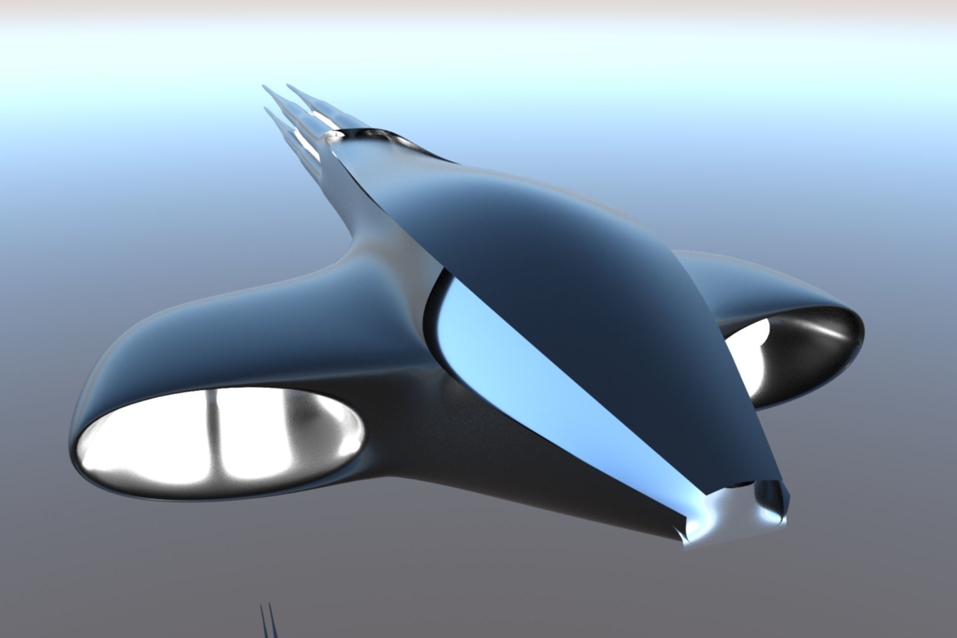 Spaceship Sci-fi 3D Low-poly 3D model_3