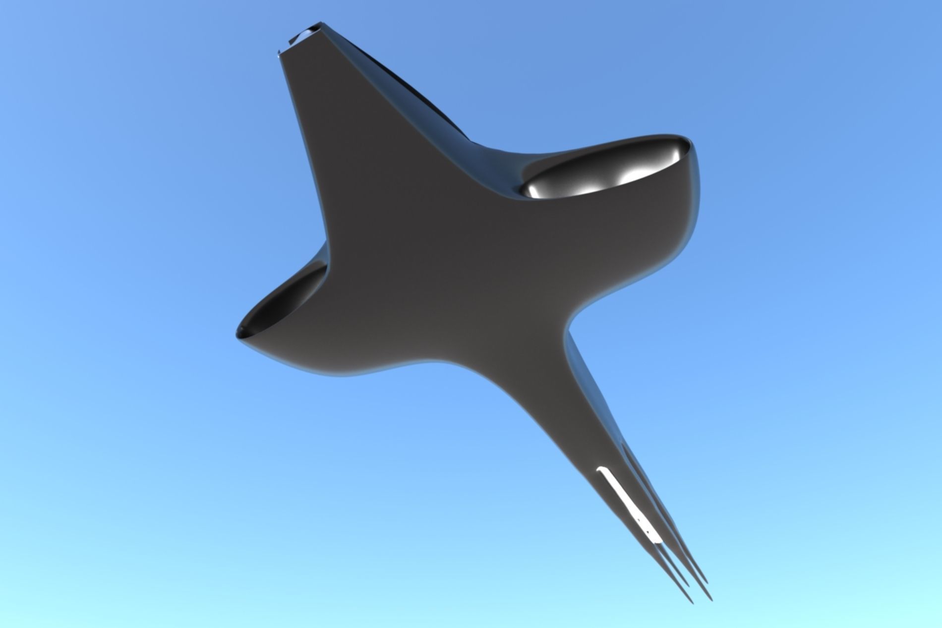 Spaceship Sci-fi 3D Low-poly 3D model_8