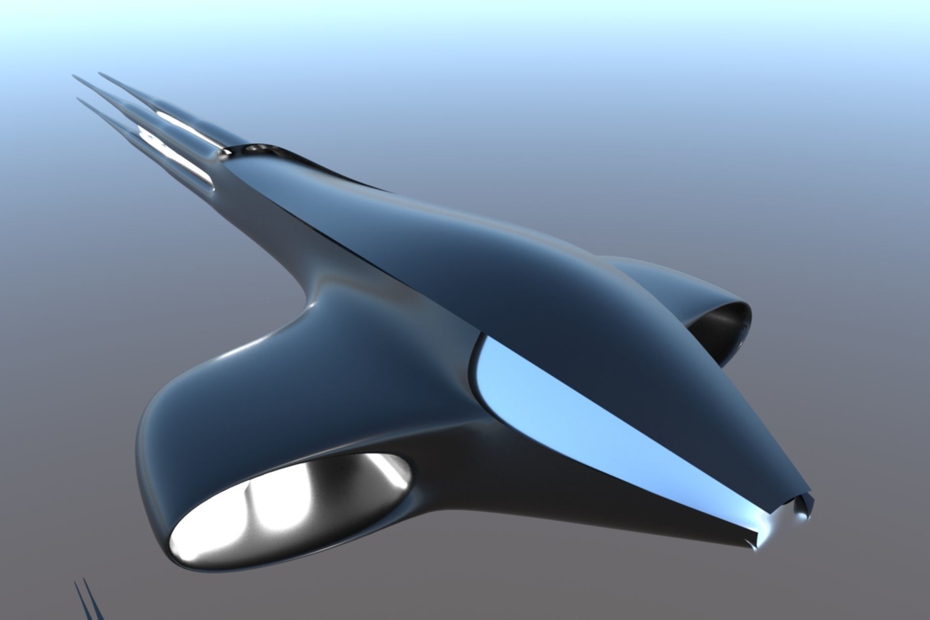 Spaceship Sci-fi 3D Low-poly 3D model_2