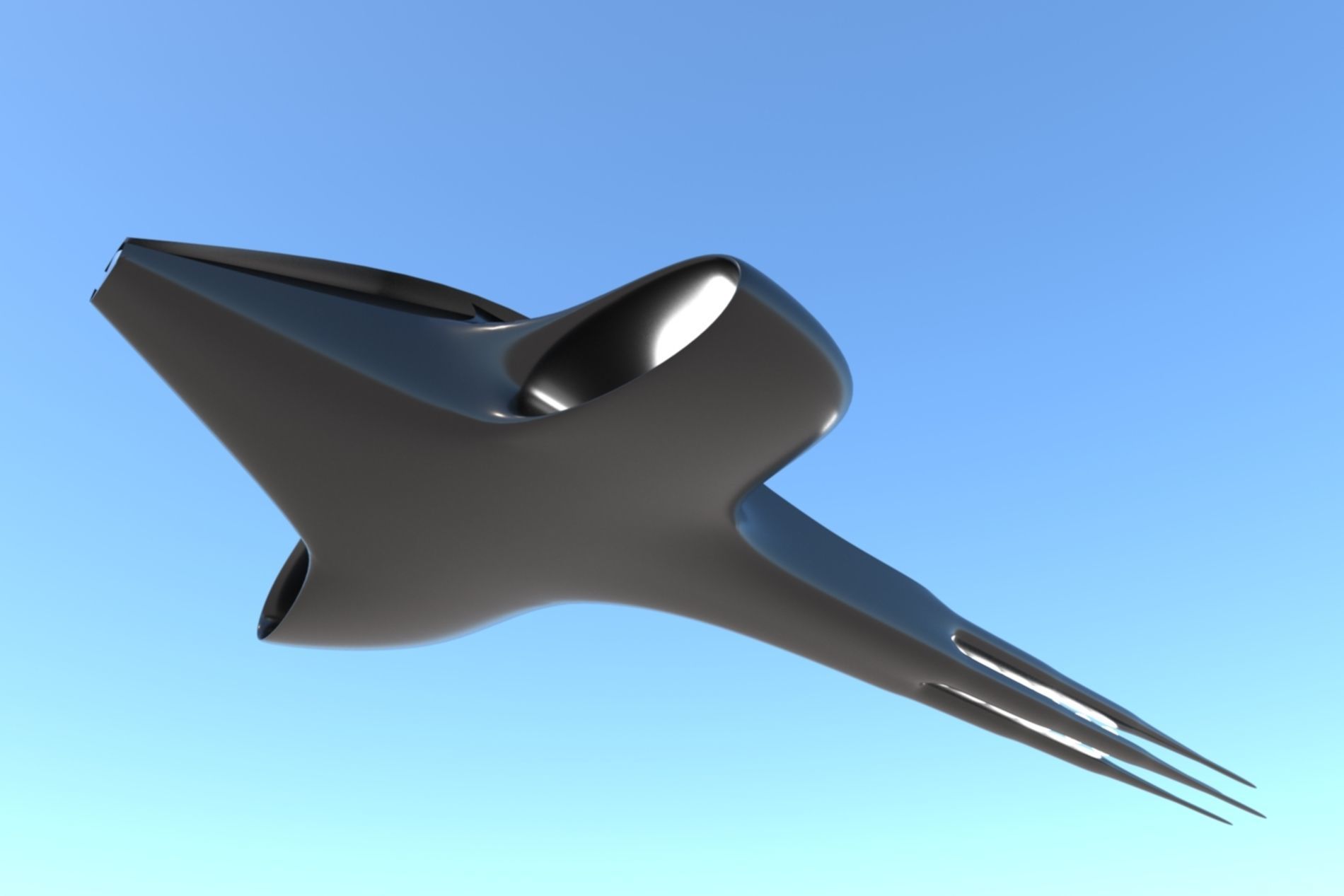 Spaceship Sci-fi 3D Low-poly 3D model_7