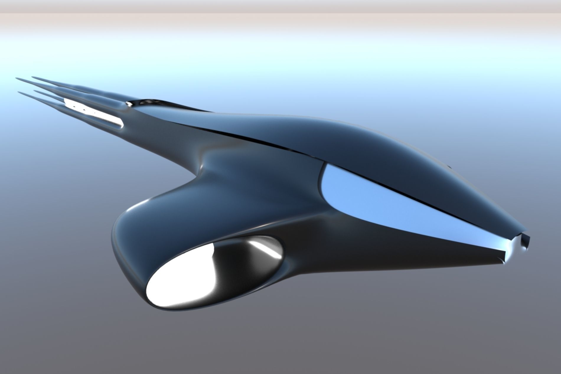 Spaceship Sci-fi 3D Low-poly 3D model_4