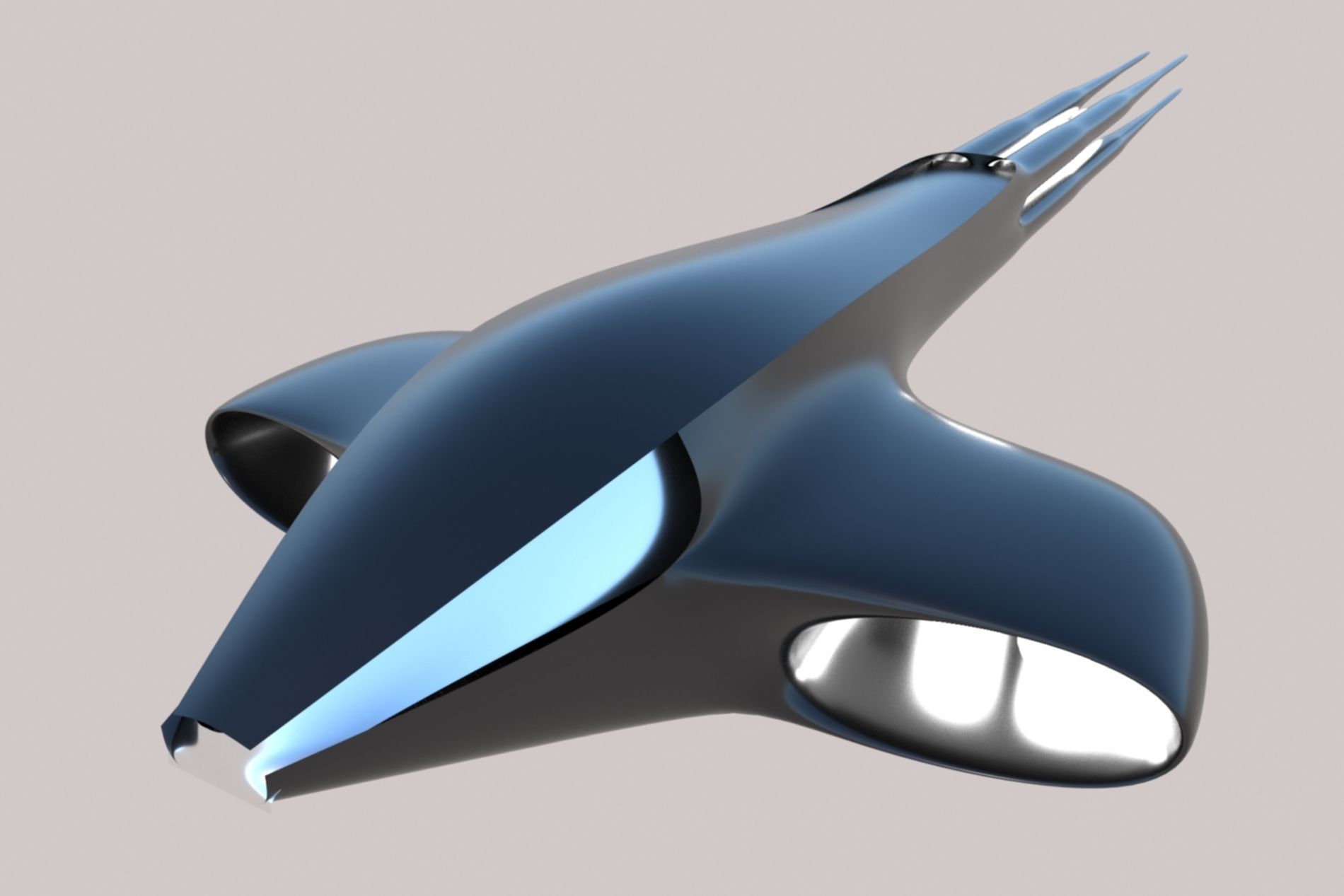 Spaceship Sci-fi 3D Low-poly 3D model_16