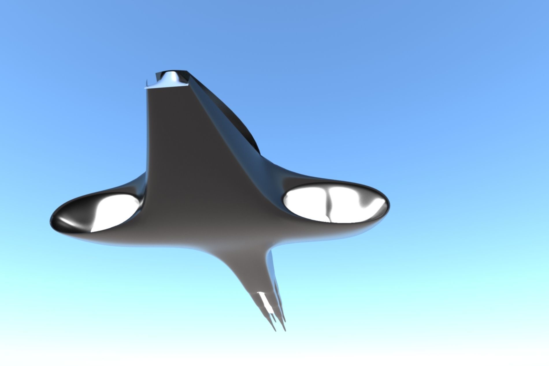 Spaceship Sci-fi 3D Low-poly 3D model_6