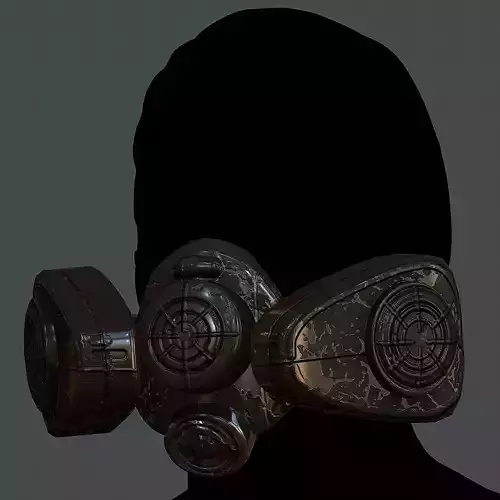 Gas mask helmet 3d model scifi Low-poly 
