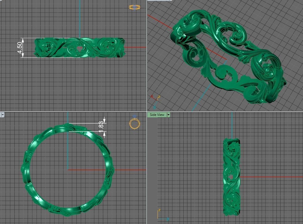 filigree wedding band 3D print model_12