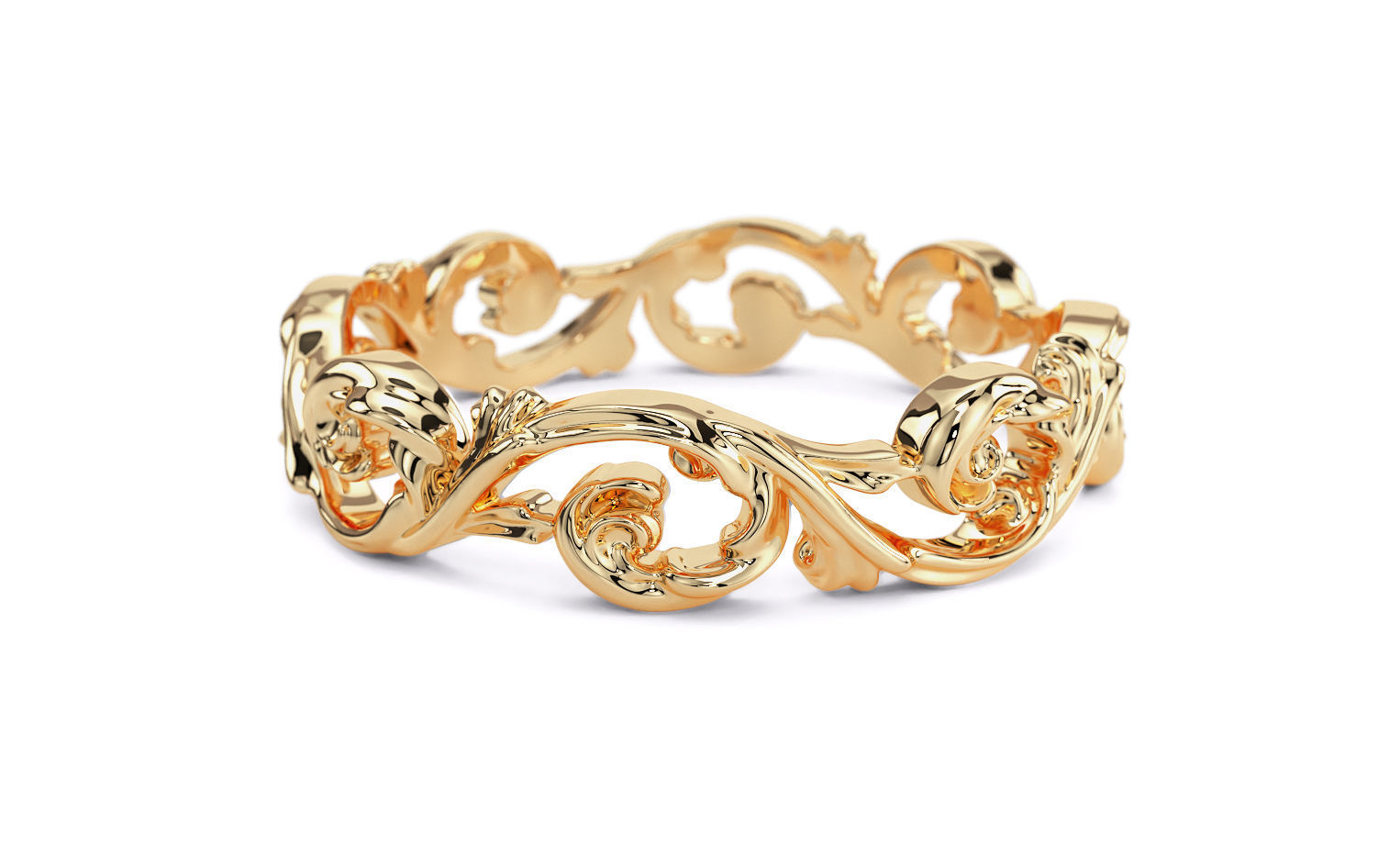 filigree wedding band 3D print model_7