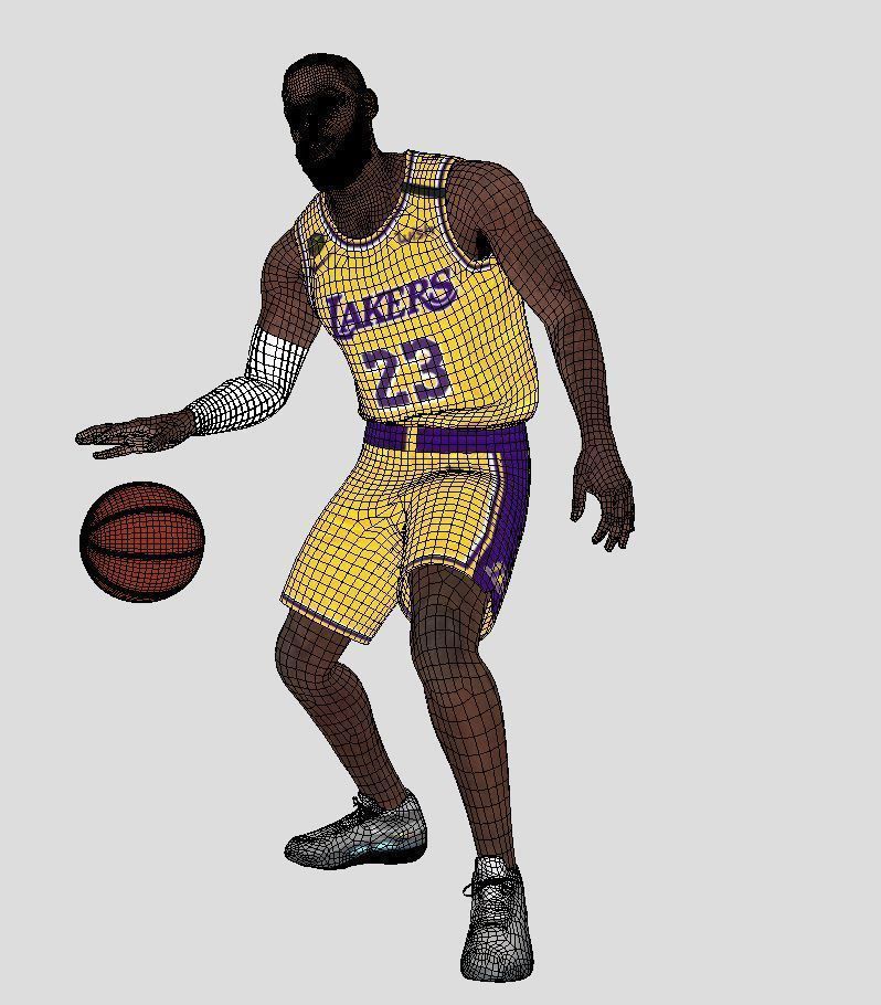 3D Rigged Le Bron James NBA Low-poly 3D model_9