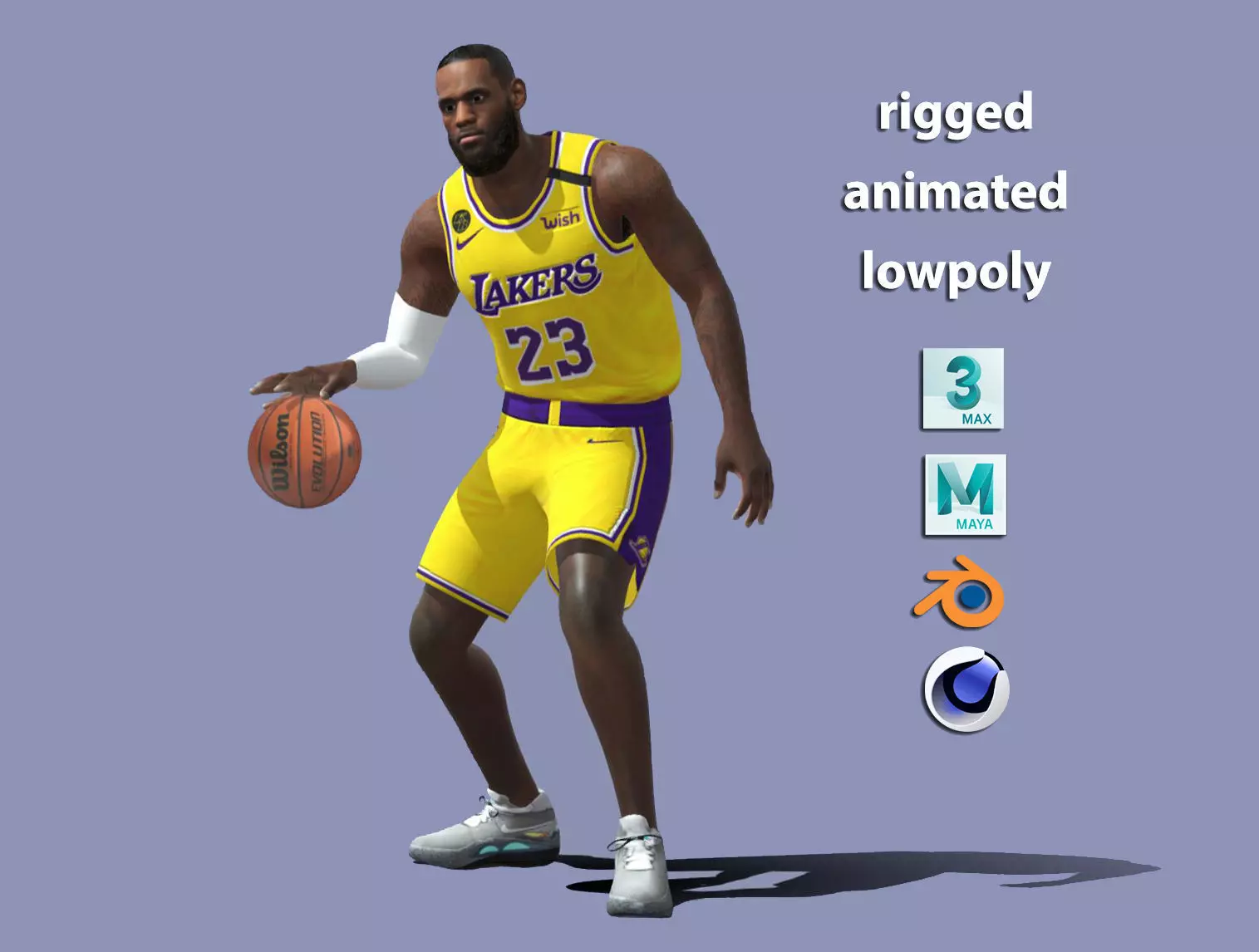 3D Rigged Le Bron James NBA Low-poly 3D model_0