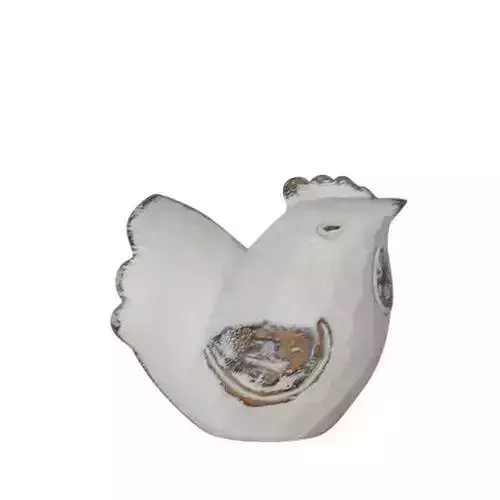 White Decorative Rooster Figurine Animal