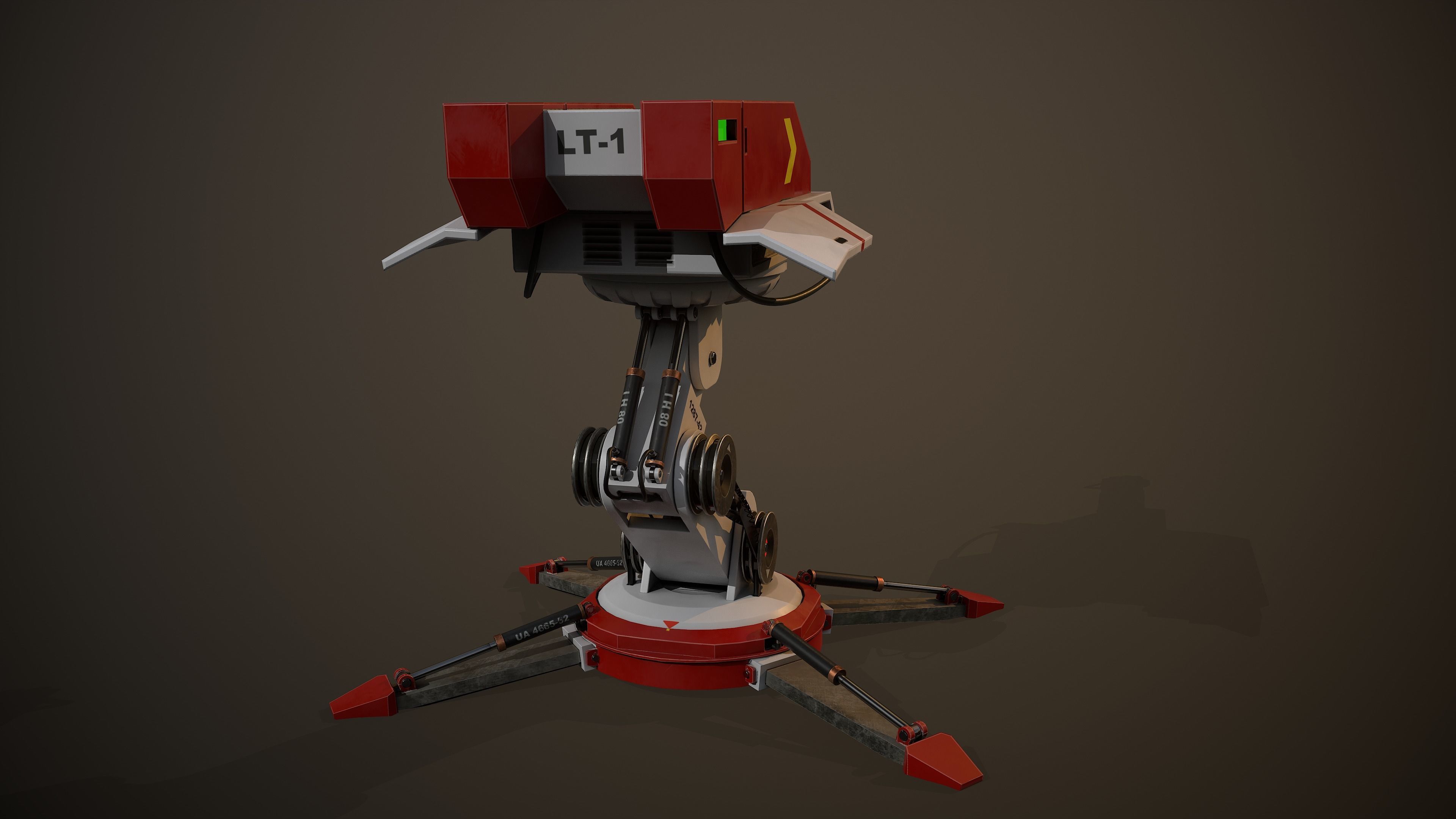 Cosmo-Modern Laser Turret -Ray of Defense Low-poly 3D model_12