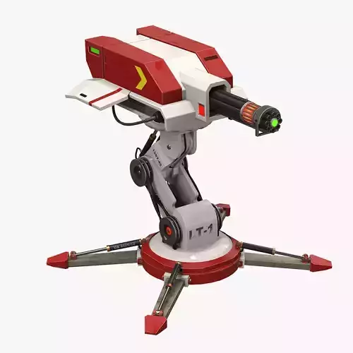 Cosmo-Modern Laser Turret -Ray of Defense Low-poly 3D model