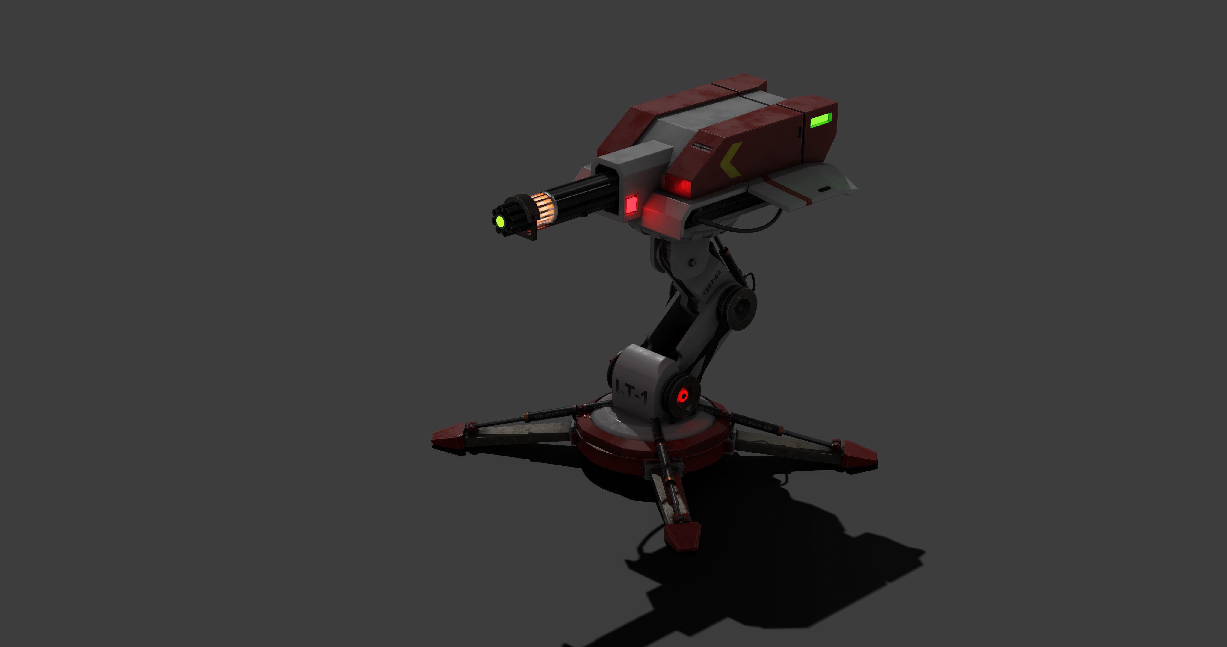 Cosmo-Modern Laser Turret -Ray of Defense Low-poly 3D model_5