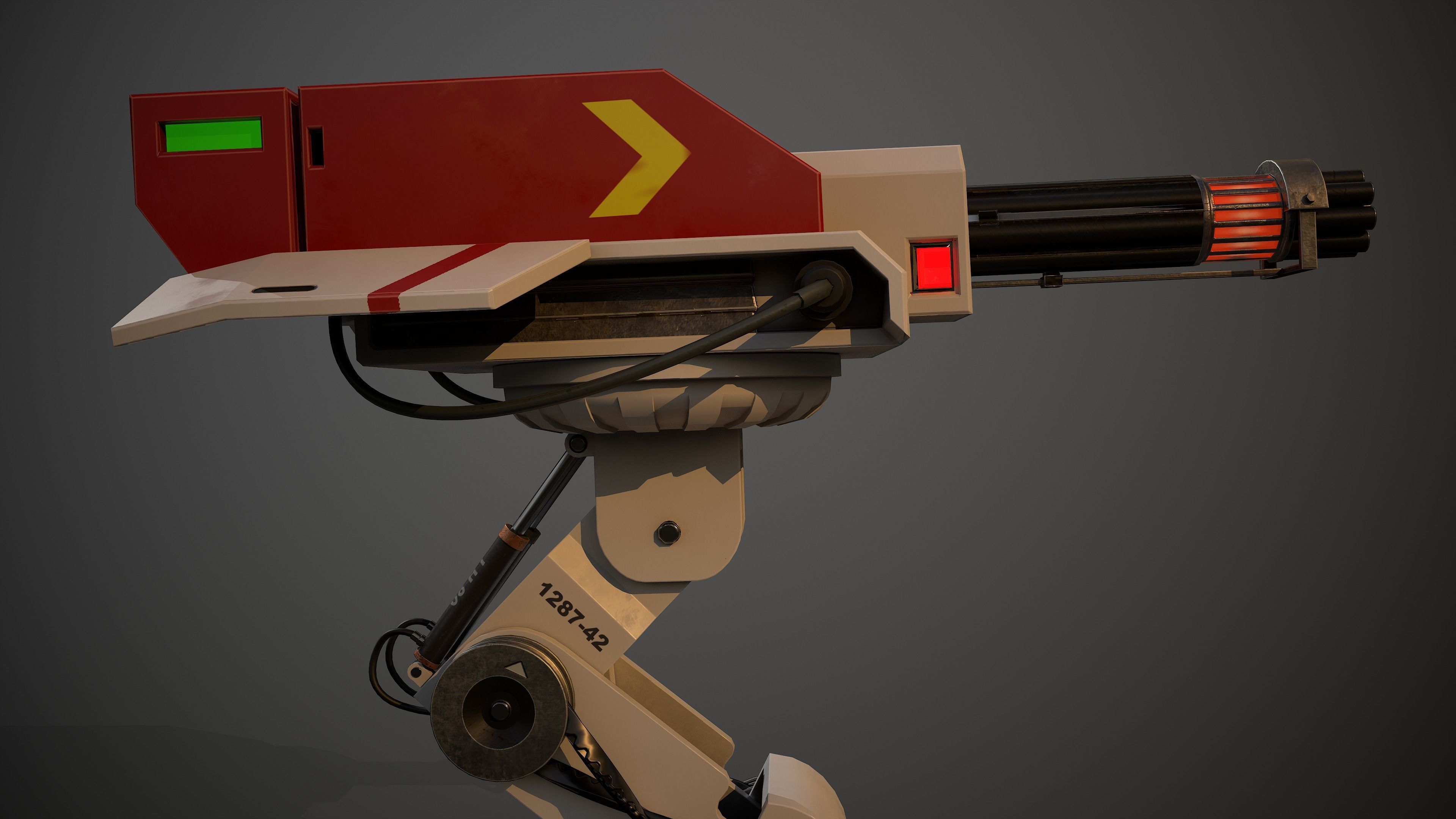 Cosmo-Modern Laser Turret -Ray of Defense Low-poly 3D model_9