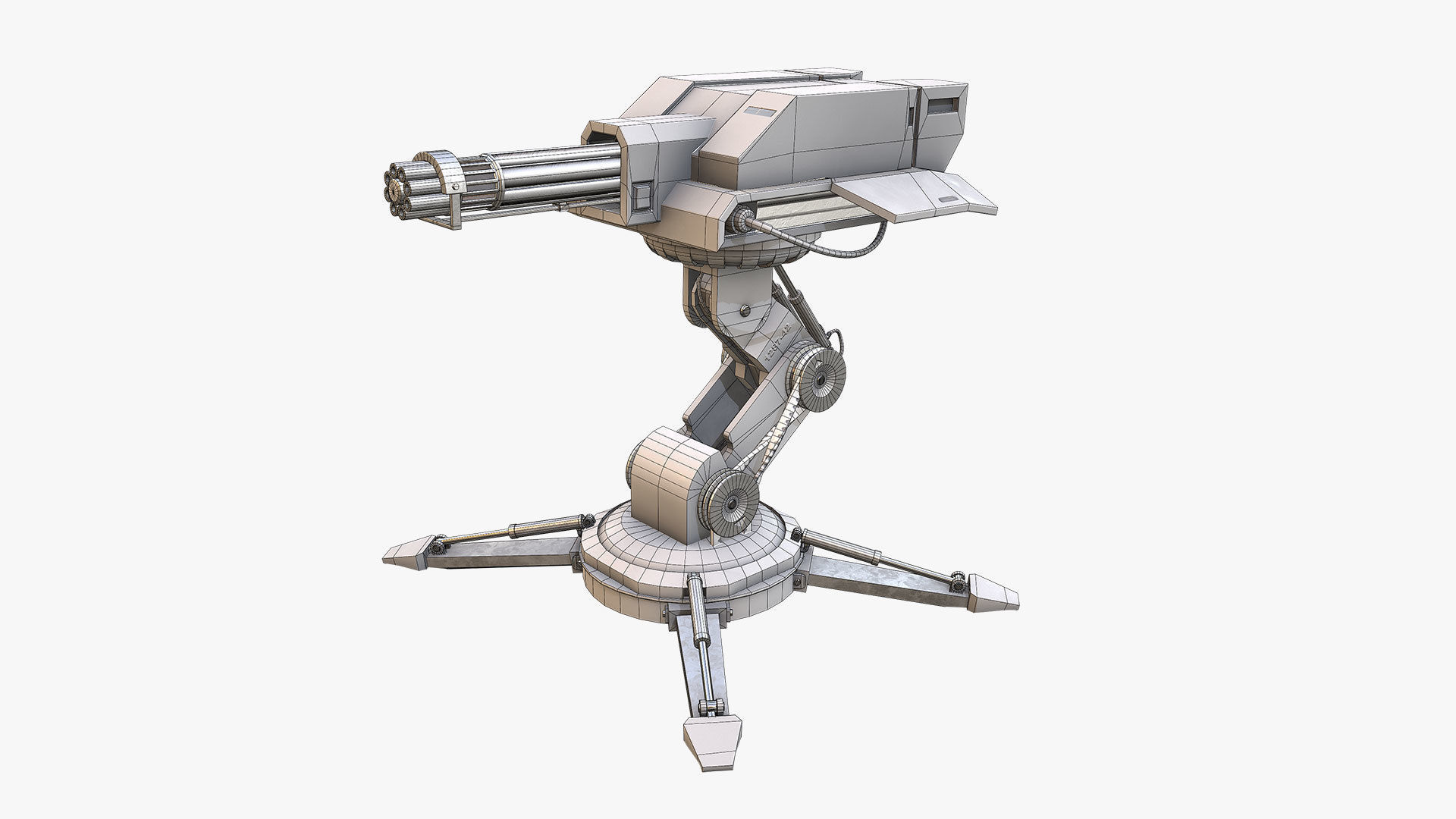 Cosmo-Modern Laser Turret -Ray of Defense Low-poly 3D model_7