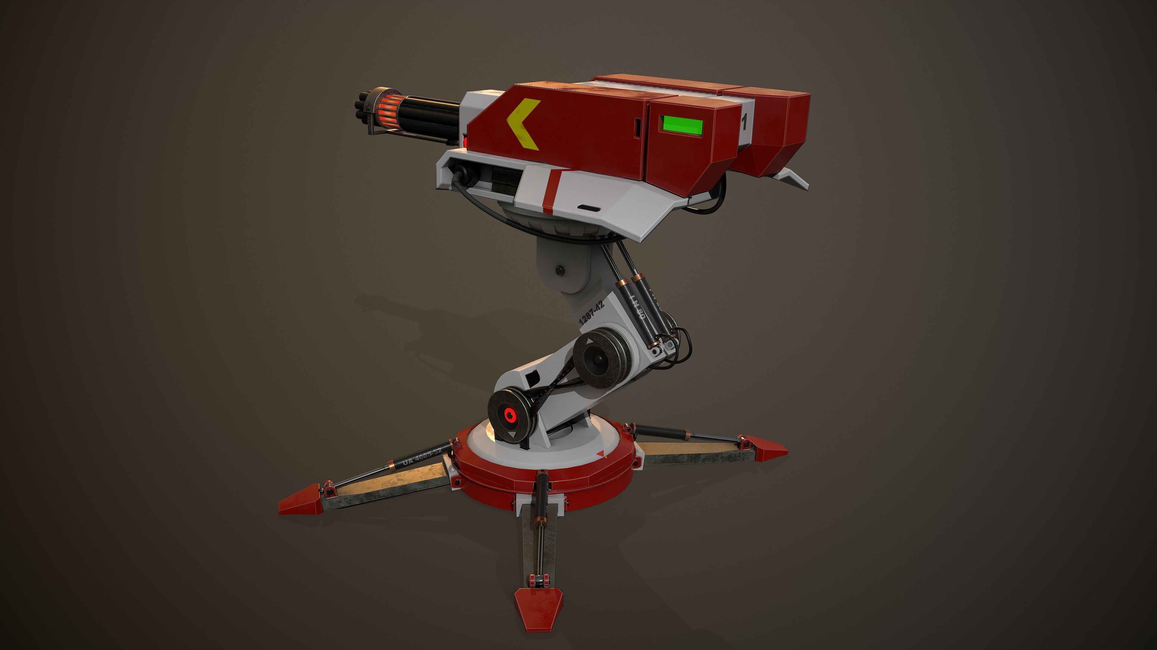 Cosmo-Modern Laser Turret -Ray of Defense Low-poly 3D model_10