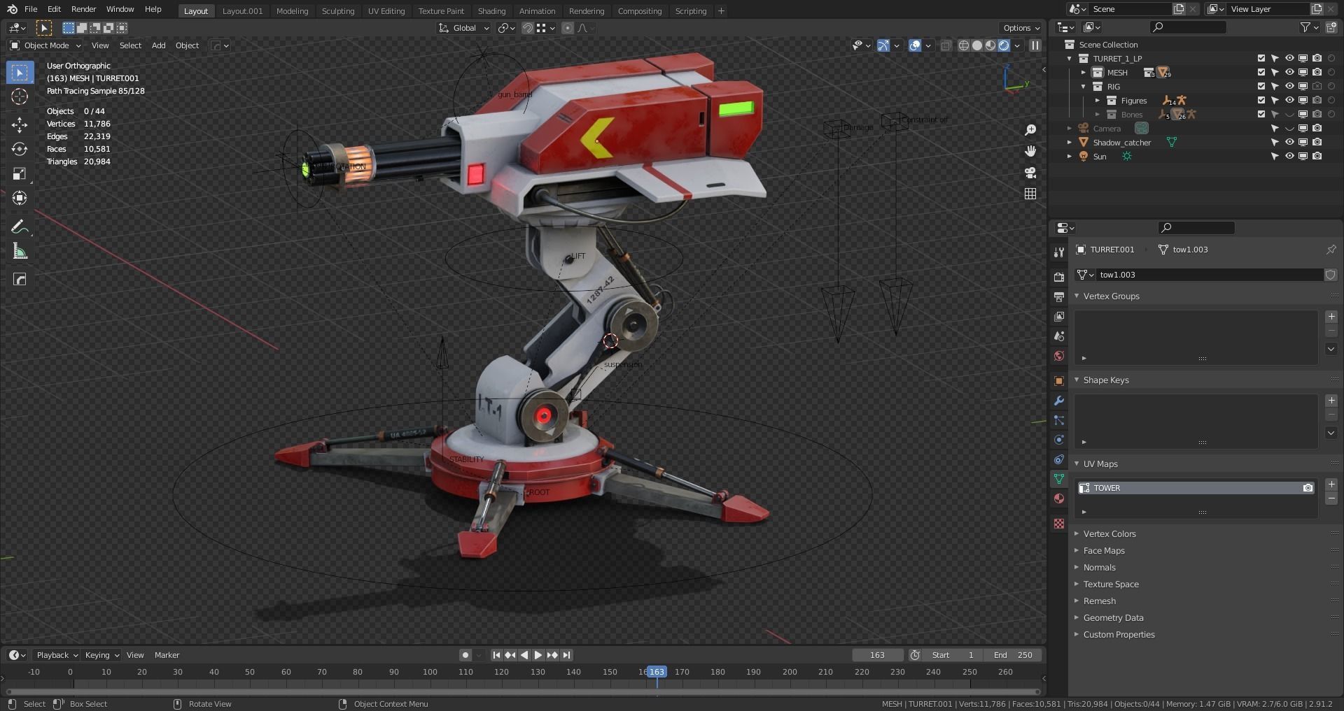 Cosmo-Modern Laser Turret -Ray of Defense Low-poly 3D model_4