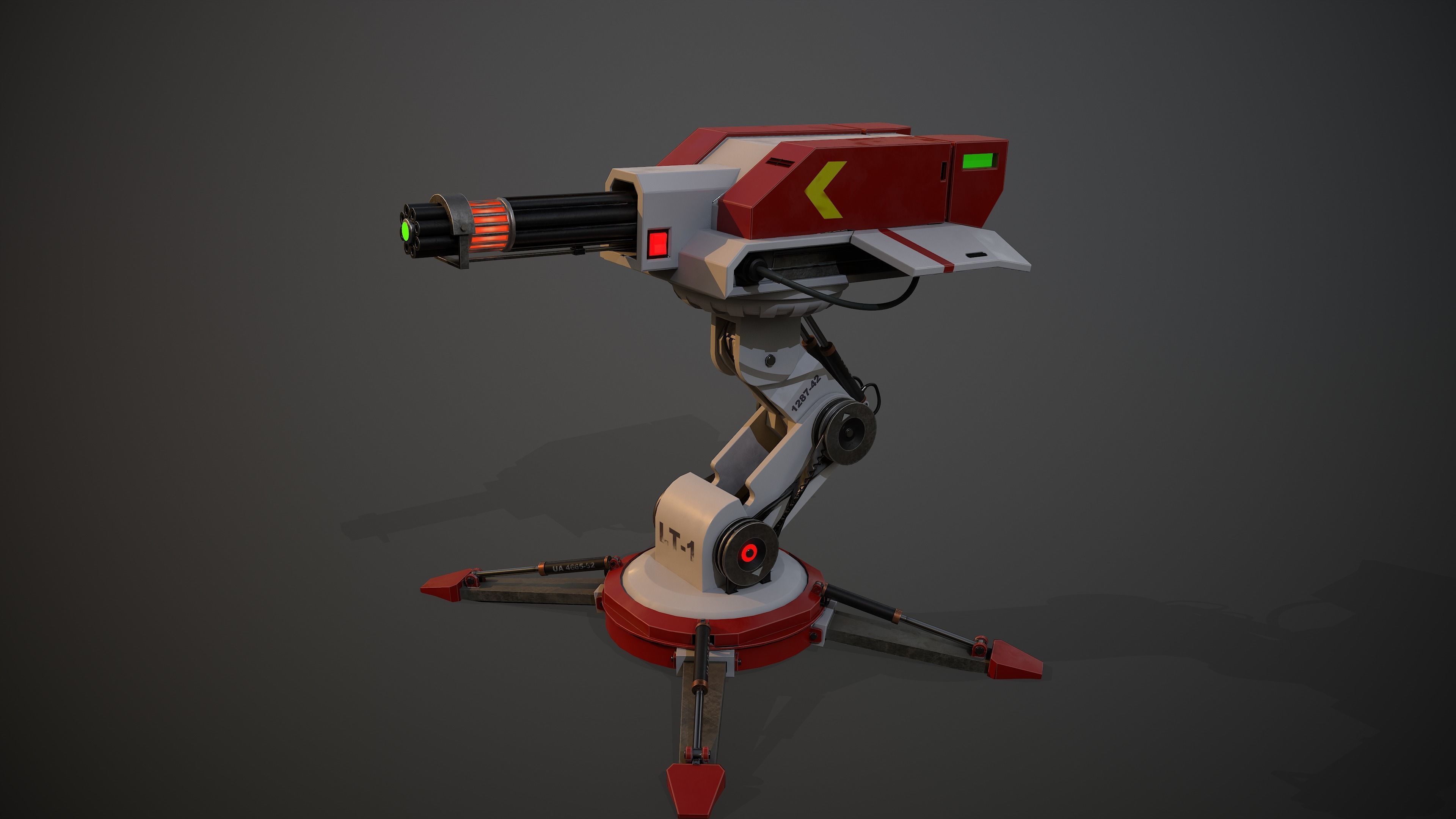 Cosmo-Modern Laser Turret -Ray of Defense Low-poly 3D model_8