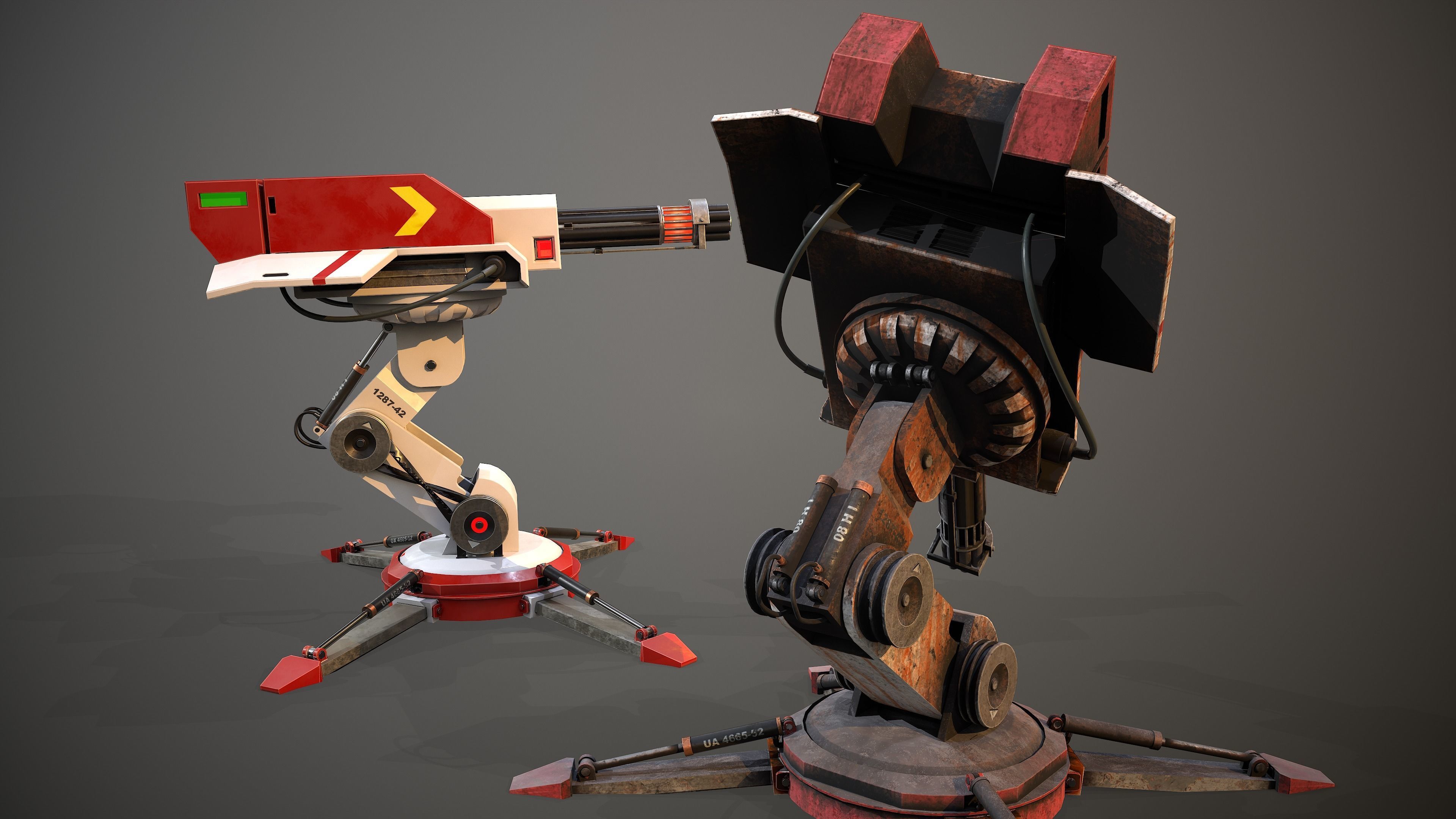 Cosmo-Modern Laser Turret -Ray of Defense Low-poly 3D model_11