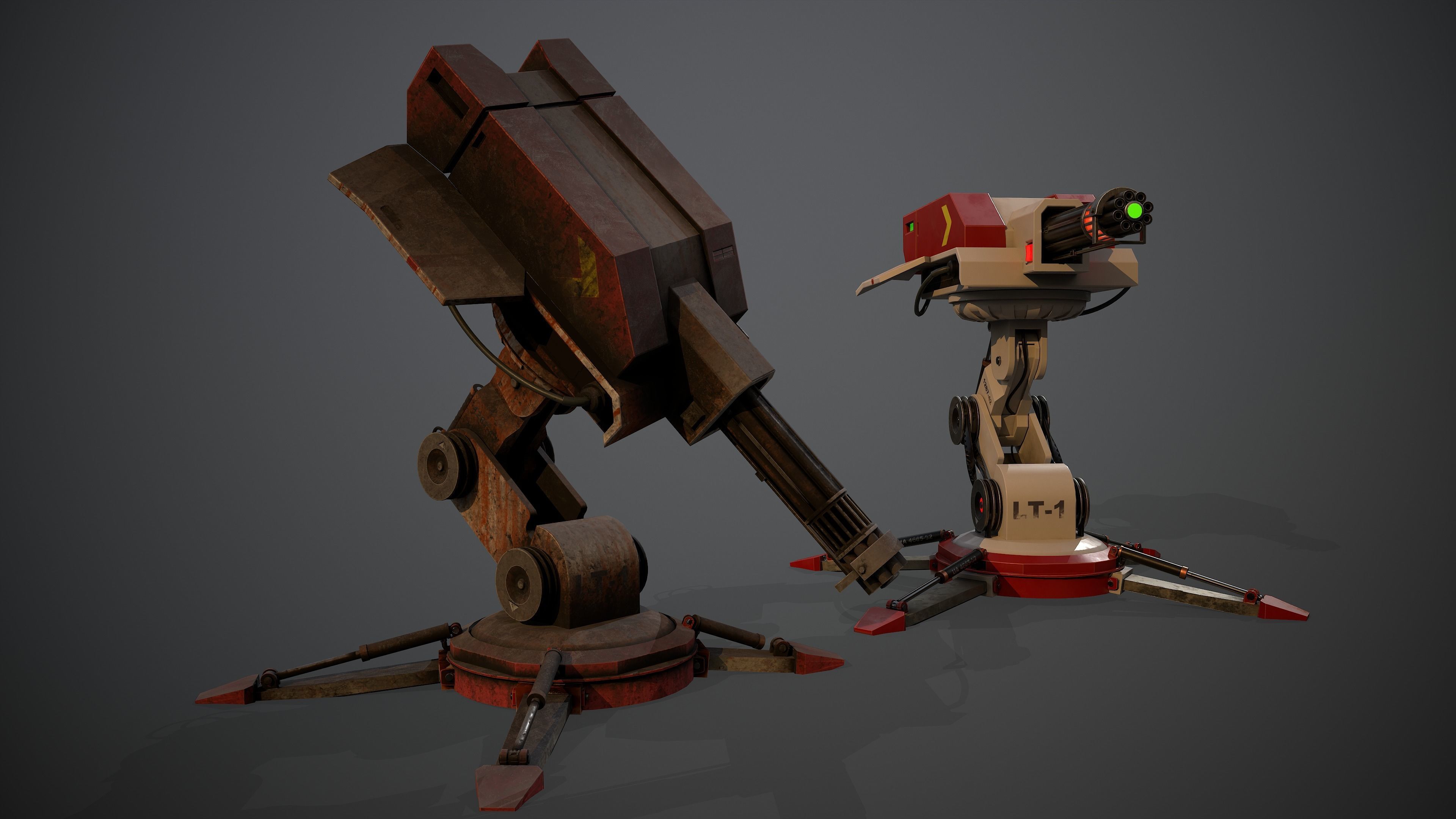 Cosmo-Modern Laser Turret -Ray of Defense Low-poly 3D model_3