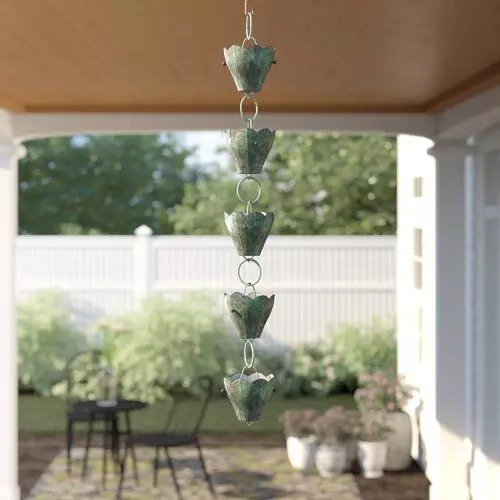 Blue Verde Copper Alldredge Rain Chain 3D model_0