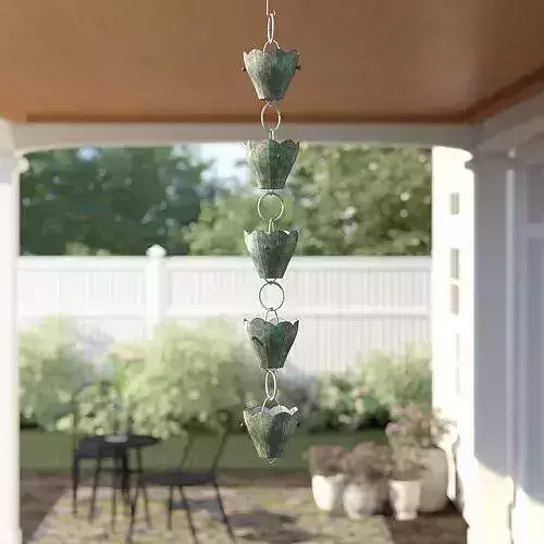Blue Verde Copper Alldredge Rain Chain 3D model