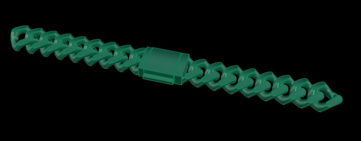 Cuban Chain Bracelet Necklace Link SIZE 7MM Width 3D print model_14