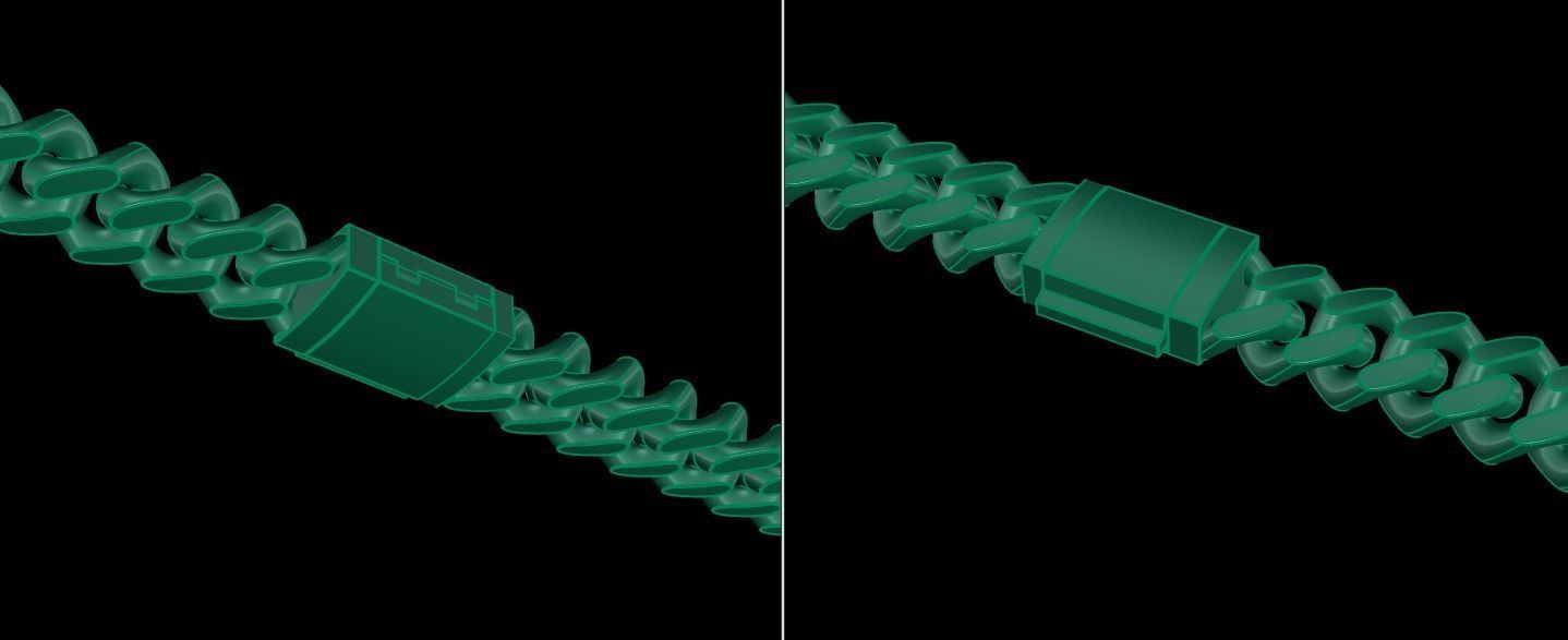 Cuban Chain Bracelet Necklace Link SIZE 7MM Width 3D print model_15