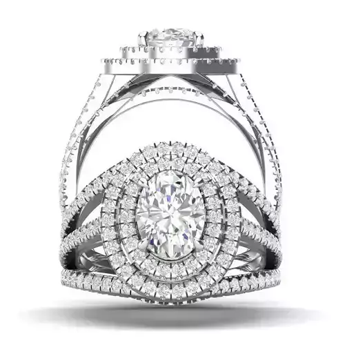 Double halo ring - JF047