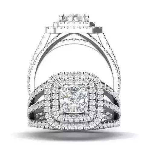 Double halo ring - JF048