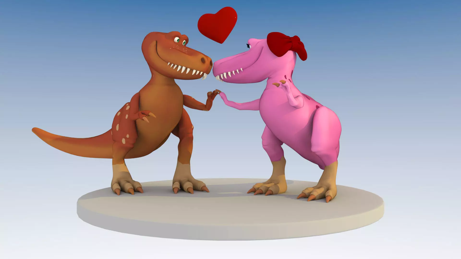 Cartoon T-Rex Dinosaur Low-poly 3D model