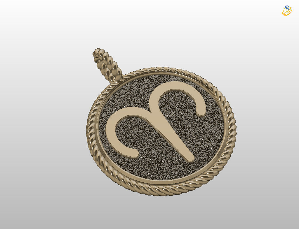 Aries Zodiac Sign Pendant 3D print model_22