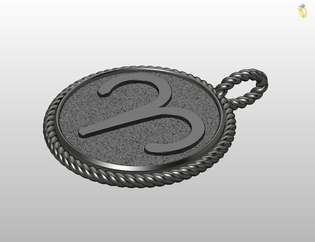 Aries Zodiac Sign Pendant 3D print model_29