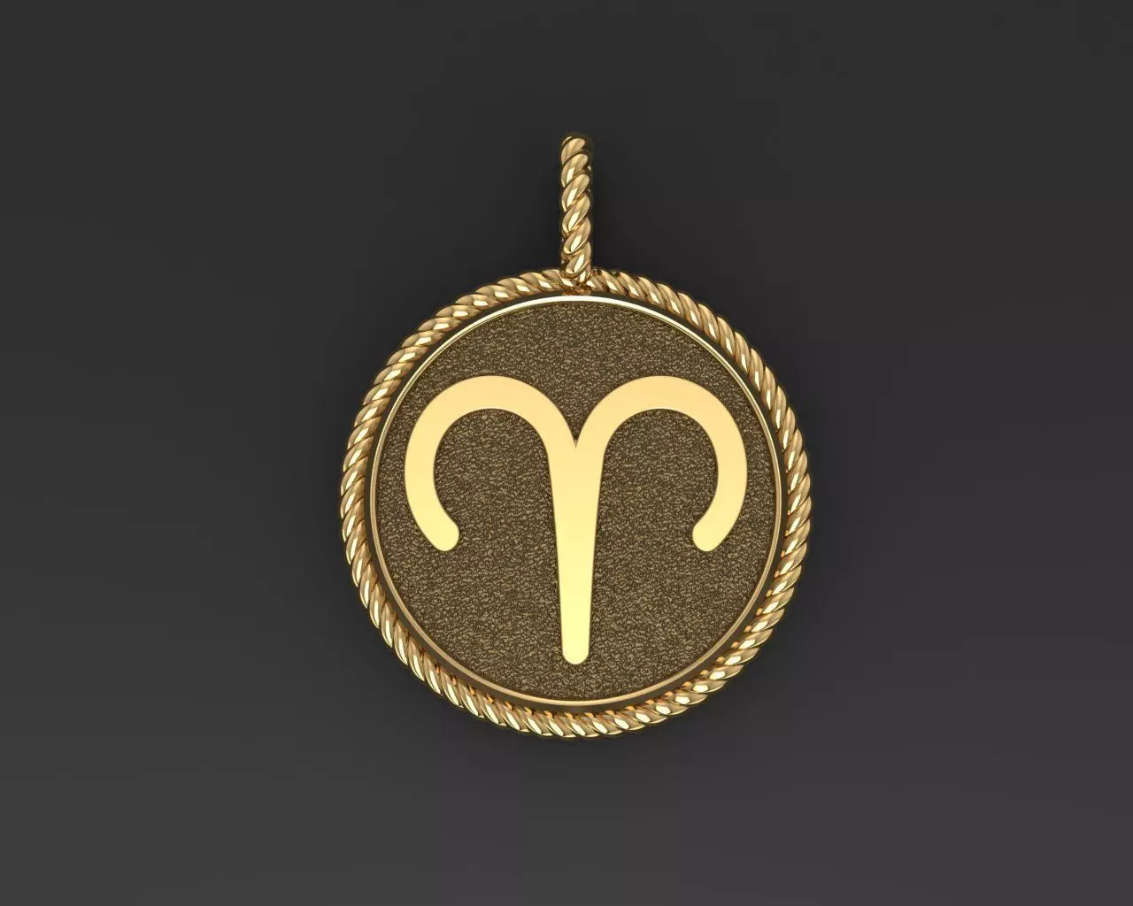 Aries Zodiac Sign Pendant 3D print model_0