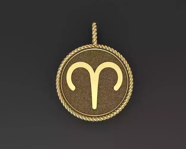 Aries Zodiac Sign Pendant 3D print model