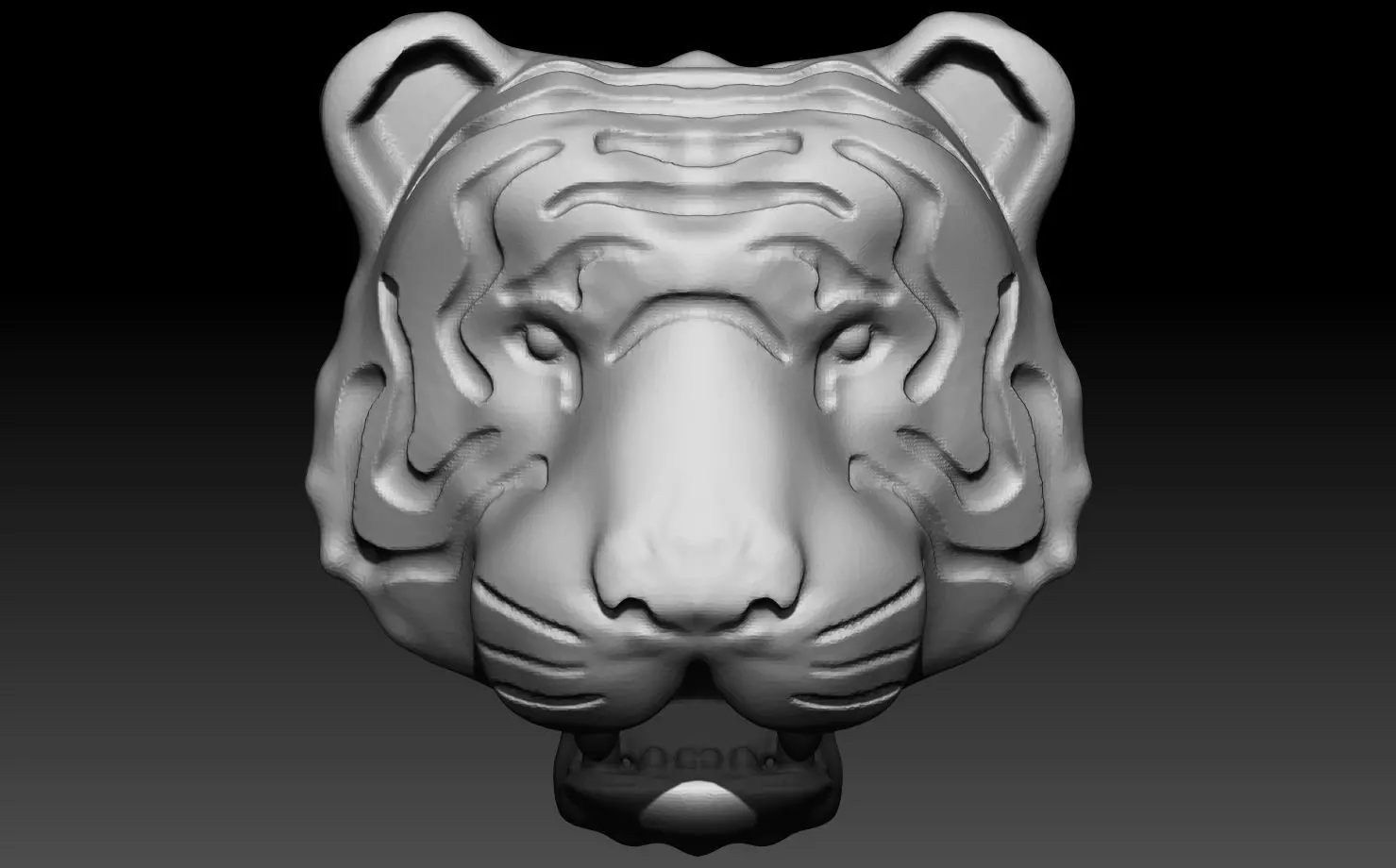 Tiger flat relife 3D print model