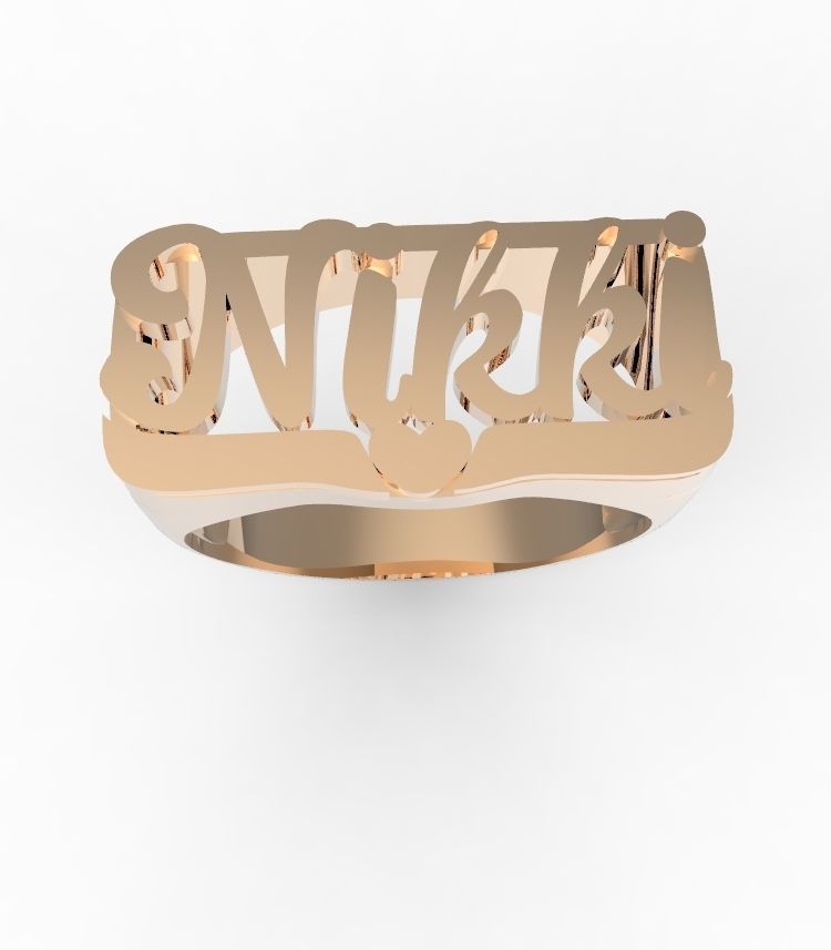 Nikki name ring 3D print model_4