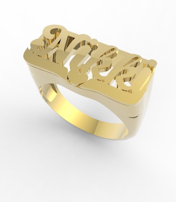 Nikki name ring 3D print model_2