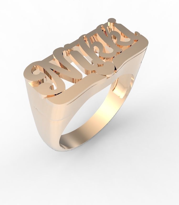 Nikki name ring 3D print model_3