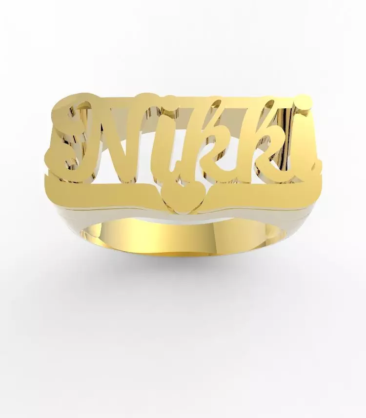 Nikki name ring 3D print model_0