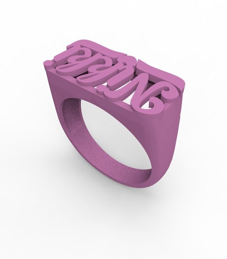 Nikki name ring 3D print model_8