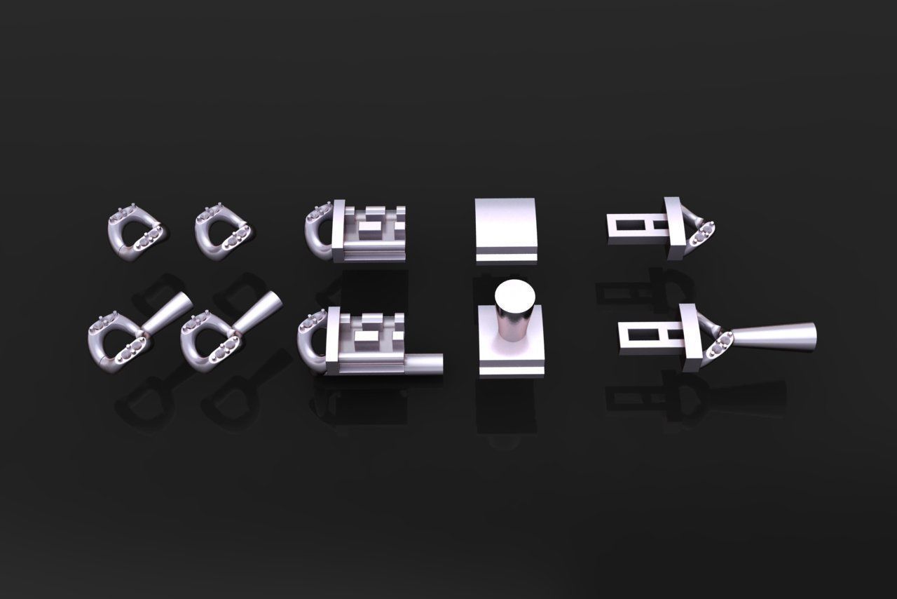 Cuban Diamond Chain Bracelet Necklace Link SIZE 7MM Width 3D print model_4