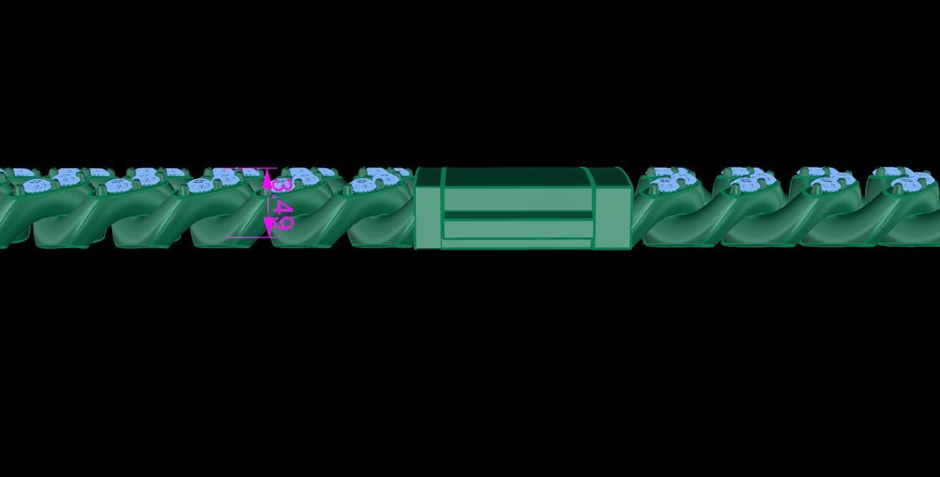 Cuban Diamond Chain Bracelet Necklace Link SIZE 7MM Width 3D print model_9