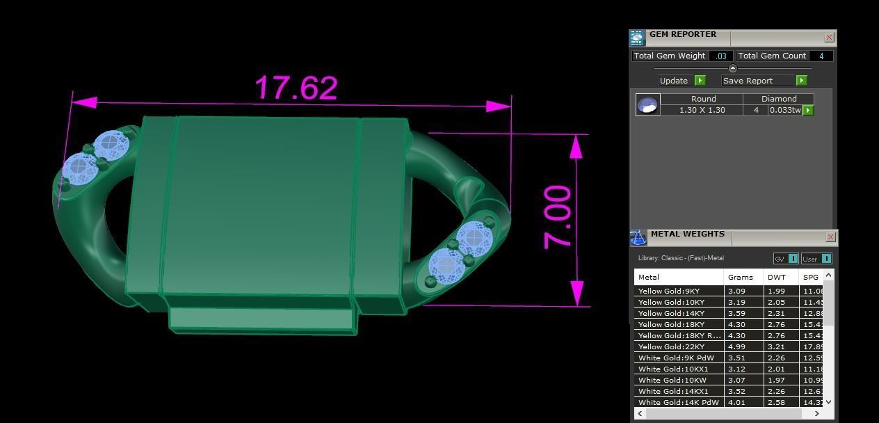 Cuban Diamond Chain Bracelet Necklace Link SIZE 7MM Width 3D print model_8